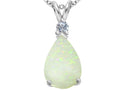 Star K™ Large 14x10mm Pear Shape Created Opal Pendant Necklace