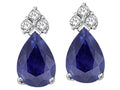 Tommaso Design™ Pear Shape 8x6mm Genuine Sapphire Earrings