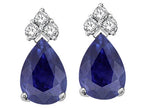 Tommaso Design™ Pear Shape 8x6mm Genuine Sapphire Earrings
