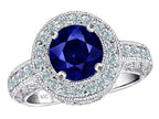 Star K 7mm Round Created Sapphire Ring
