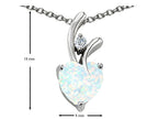 Star K™ 8mm Heart Shape Simulated Opal Pendant Necklace