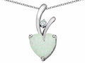 Star K™ 8mm Heart Shape White Created Opal and Cubic Zirconia Endless Love Pendant Necklace