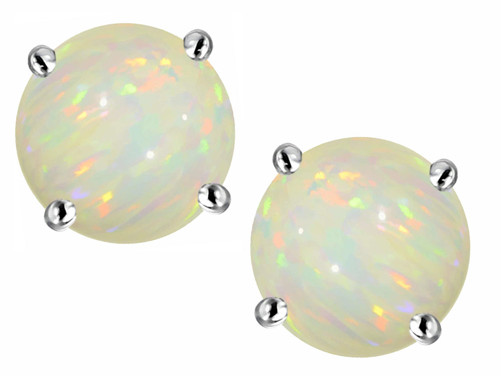 Star K™ Round 7mm Created Opal Earrings Studs