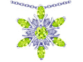 Star K™ Simulated Peridot and Cubic Zirconia Snowflake Pendant Necklace