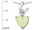 Star K™ 8mm Heart Shape Simulated Opal Endless Love Pendant Necklace