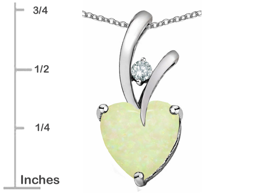 Star K™ 8mm Heart Shape Simulated Opal Endless Love Pendant Necklace