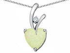 Star K™ 8mm Heart Shape Simulated Opal Endless Love Pendant Necklace