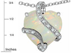 Star K™ Large 15mm Heart Shape Simulated Opal Love Pendant Necklace