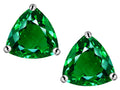 Star K™ Trillion 7mm Simulated Emerald Earrings Studs