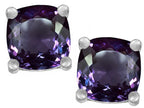 Star K™ Cushion-Cut 7mm Simulated Alexandrite Earrings Studs