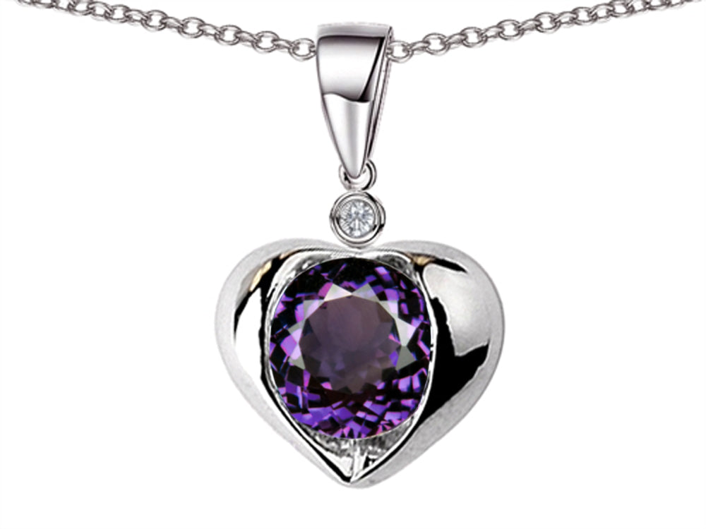 Star K™ Round 7mm Simulated Alexandrite Heart Pendant Necklace