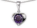 Star K™ Round 7mm Simulated Alexandrite Heart Pendant Necklace