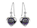 Star K™ Round 6mm Simulated Alexandrite Heart Hook Earrings