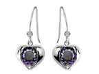 Star K™ Round 6mm Simulated Alexandrite Heart Hook Earrings