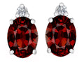 Star K™ 8x6mm Oval Simulated Garnet Earrings Studs