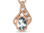 Star K™ Oval 7x5mm Genuine Aquamarine Pendant Necklace