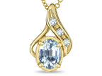 Star K™ Oval 7x5mm Genuine Aquamarine Pendant Necklace