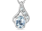 Star K™ Oval 7x5mm Genuine Aquamarine Pendant Necklace