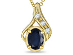 Star K™ Oval 7x5mm Genuine Black Sapphire Pendant Necklace