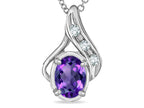 Star K™ Oval 7x5 mm Genuine Amethyst Pendant Necklace