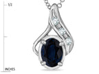 Star K™ Oval 7 x5mm Genuine Sapphire Pendant Necklace