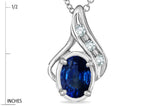 Star K™ Oval 7x5mm Created Sapphire Pendant Necklace