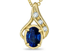 Star K™ Oval 7x5mm Created Sapphire Pendant Necklace