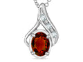 Star K™ Oval 7x5mm Genuine Garnet Pendant Necklace