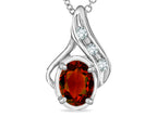Star K™ Oval 7x5mm Genuine Garnet Pendant Necklace