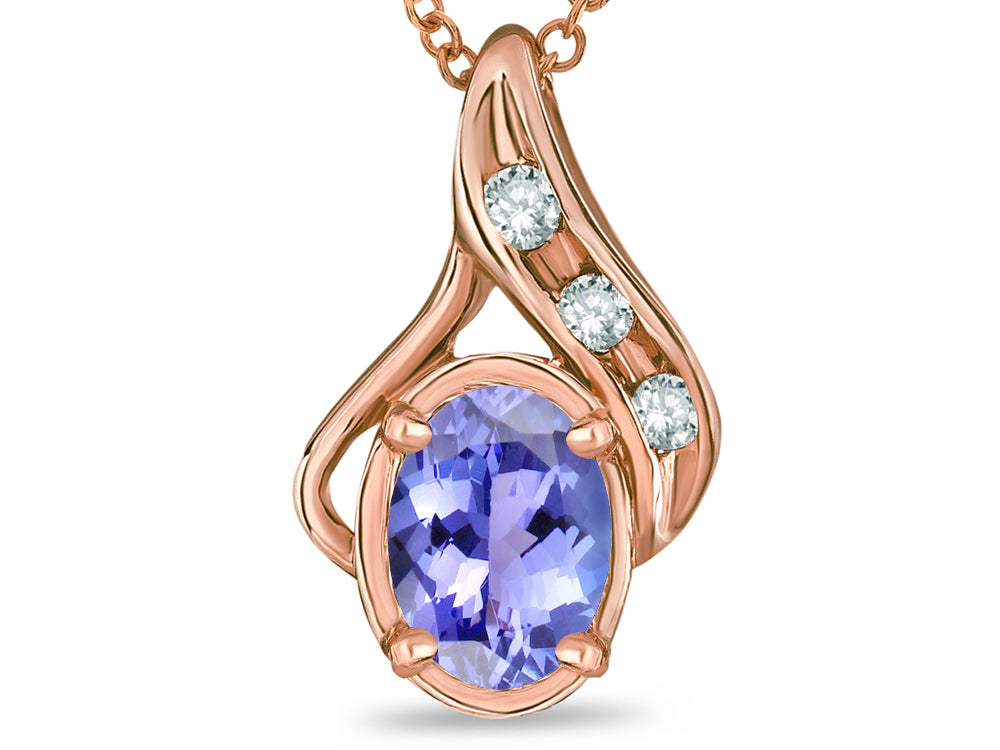 Star K™ Oval 7x5mm Genuine Tanzanite Pendant Necklace