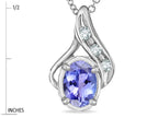 Star K™ Oval 7x5mm Genuine Tanzanite Pendant Necklace
