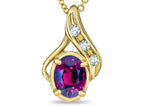 Star K™ Oval 7x5mm Genuine Rhodolite Pendant Necklace