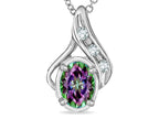 Star K™ Oval 7x5mm Rainbow Mystic Topaz Pendant Necklace