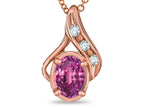 Star K™ Oval 7x5mm Simulated Pink Tourmaline Pendant Necklace