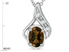 Star K™ Oval 7x5mm Genuine Smoky Quartz Pendant Necklace