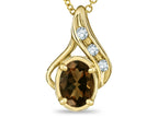 Star K™ Oval 7x5mm Genuine Smoky Quartz Pendant Necklace