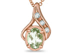 Star K™ Oval 7x5mm Genuine Green Amethyst Pendant Necklace