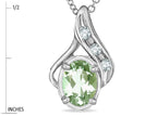 Star K™ Oval 7x5mm Genuine Green Amethyst Pendant Necklace