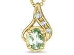 Star K™ Oval 7x5mm Genuine Green Amethyst Pendant Necklace