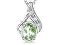 Star K™ Oval 7x5mm Genuine Green Amethyst Pendant Necklace