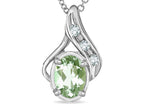 Star K™ Oval 7x5mm Genuine Green Amethyst Pendant Necklace