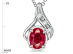 Star K™ Oval 7x5mm Created Ruby Pendant Necklace