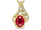 Star K™ Oval 7x5mm Created Ruby Pendant Necklace