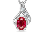 Star K™ Oval 7x5mm Created Ruby Pendant Necklace