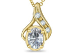Star K™ Oval 7x5mm Genuine White Topaz Pendant Necklace