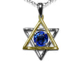 Star K™ Jewish Star of David Pendant Necklace with Round Created Sapphire