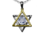 Star K™ Jewish Star of David Pendant Necklace with Round Genuine Aquamarine