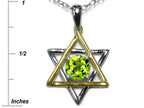 Star K™ Jewish Star of David Pendant Necklace with Round Genuine Peridot