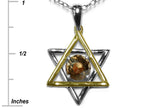 Star K™ Jewish Star of David Pendant Necklace with Round Genuine Smoky Quartz