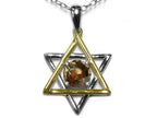 Star K™ Jewish Star of David Pendant Necklace with Round Genuine Smoky Quartz